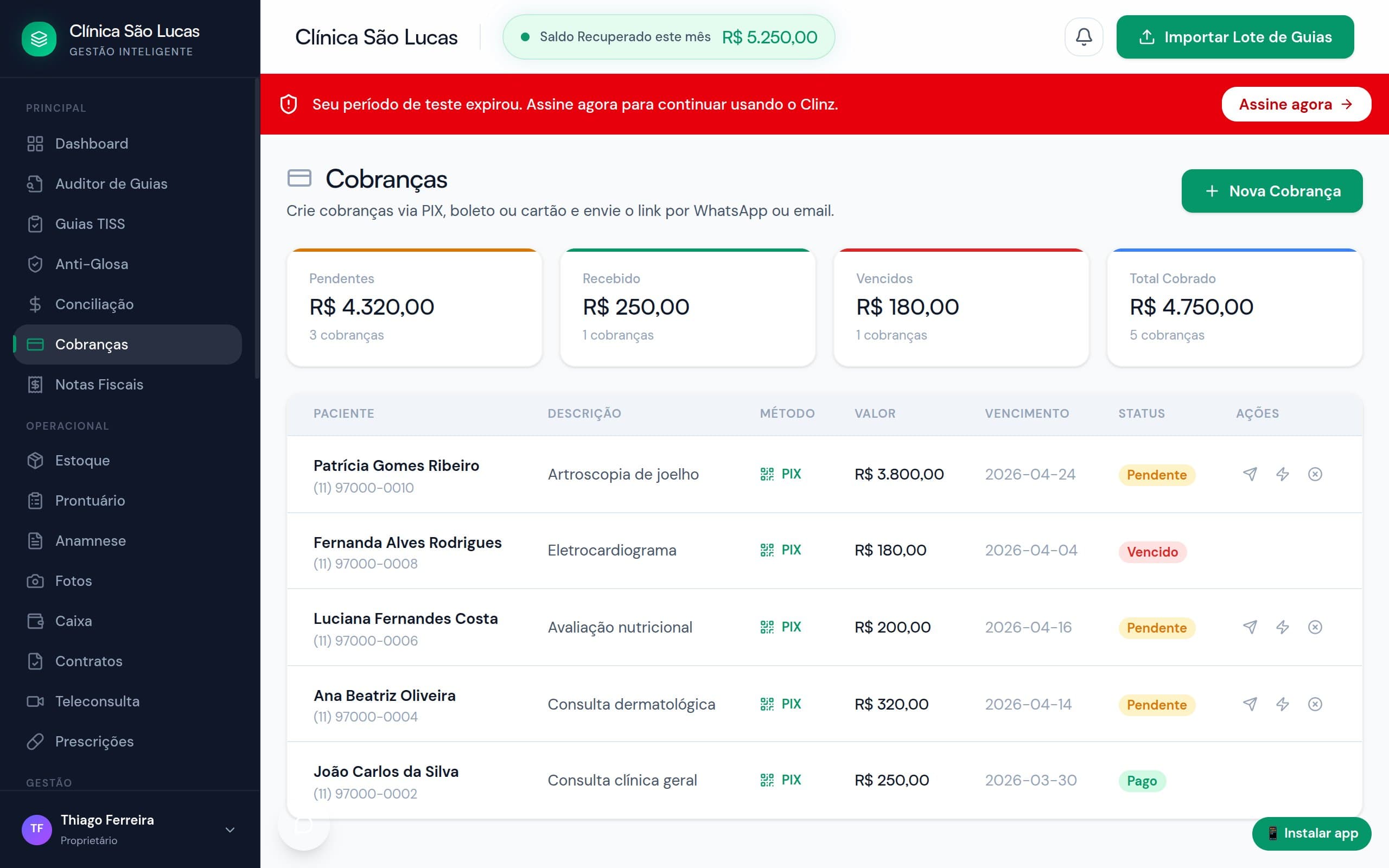Cobranças